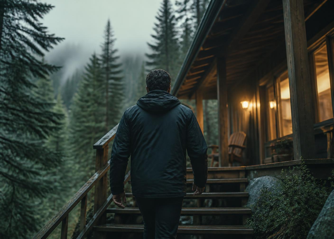 Local ONP Vacation Rentals team member arriving at a managed cabin