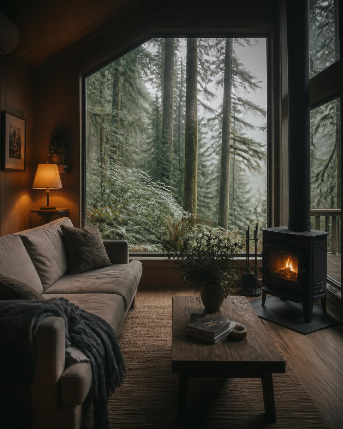 Styled cabin interior managed by ONP Vacation Rentals