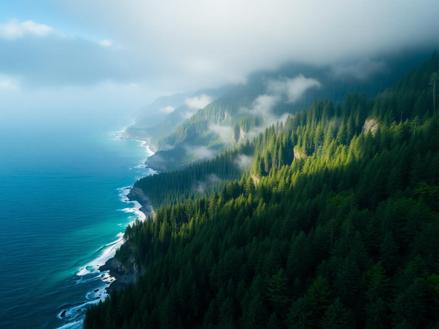 Rainforest meeting the Pacific coast